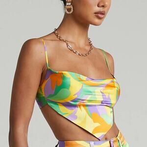 Danielle Bernstein WeWoreWhat Saved By The Bell Cowl Tie Scarf Top size medium M